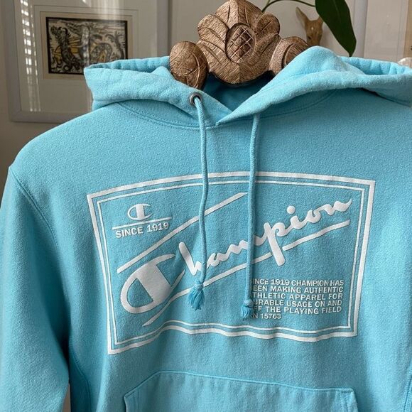 Champion Light Blue Pullover Hoodie Sweatshirt S - Picture 1 of 7